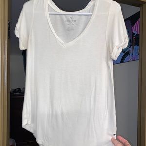 XS AE Soft and Sexy White V-Neck Loose Tee
